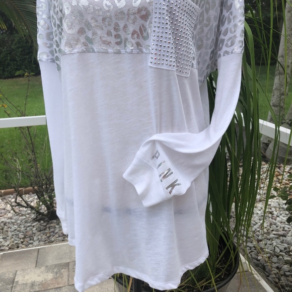 PINK Victoria's Secret Tops - Pink VS Silver Animal Print/White  Size S/P